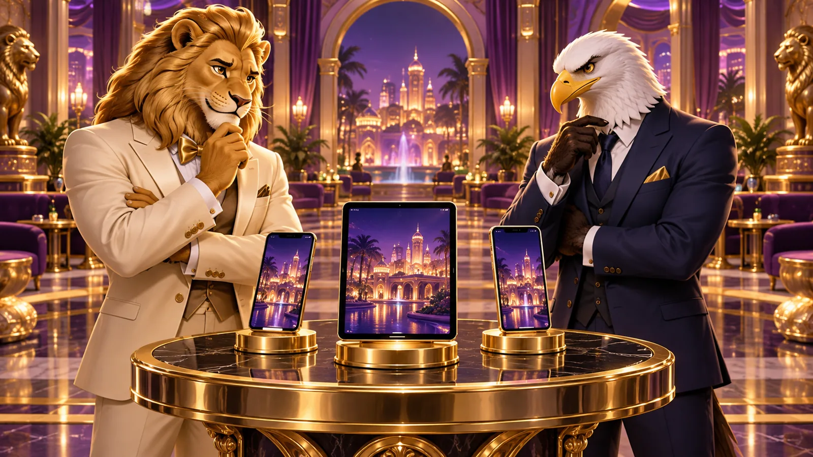 Χαρακτήρες του Bizzo Casino σε θεματική σκηνή